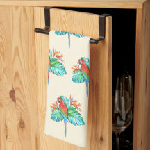 Toalla de cocina Tropical Macaw Parrot Tan