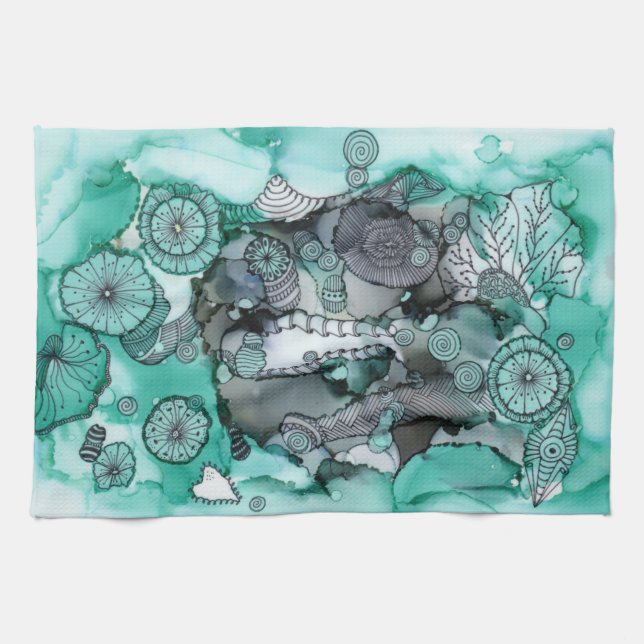 Toalla de cocina verde aguada (Horizontal)