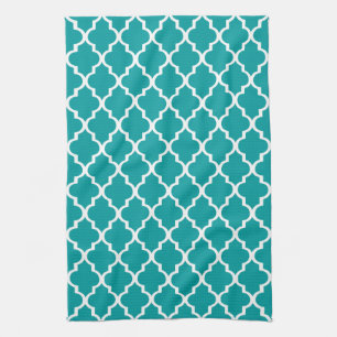 Toalla de cocina verde azulada de Quatrefoil