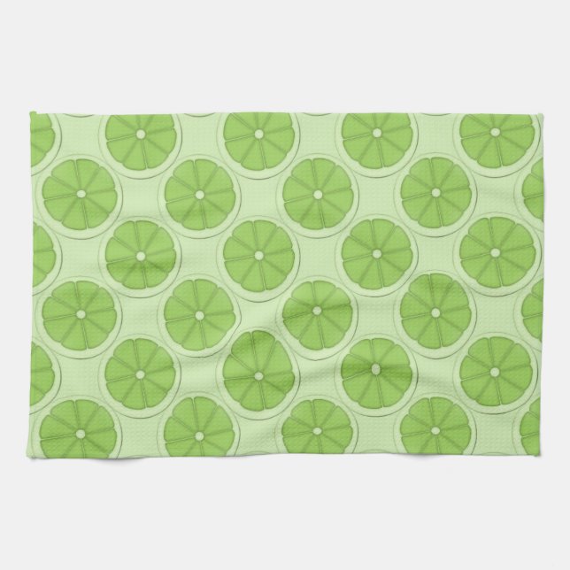 Toalla de cocina verde de frutas de verano (Horizontal)