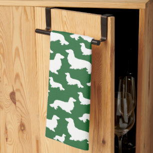 Toalla de cocina verde del bosque de Dachshund