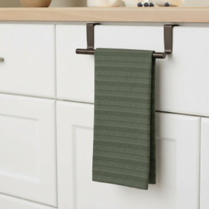 Toalla de cocina verde oliva rayada geométrica azt