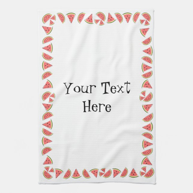 Toalla de cocina Watermelon Border Text (Vertical)