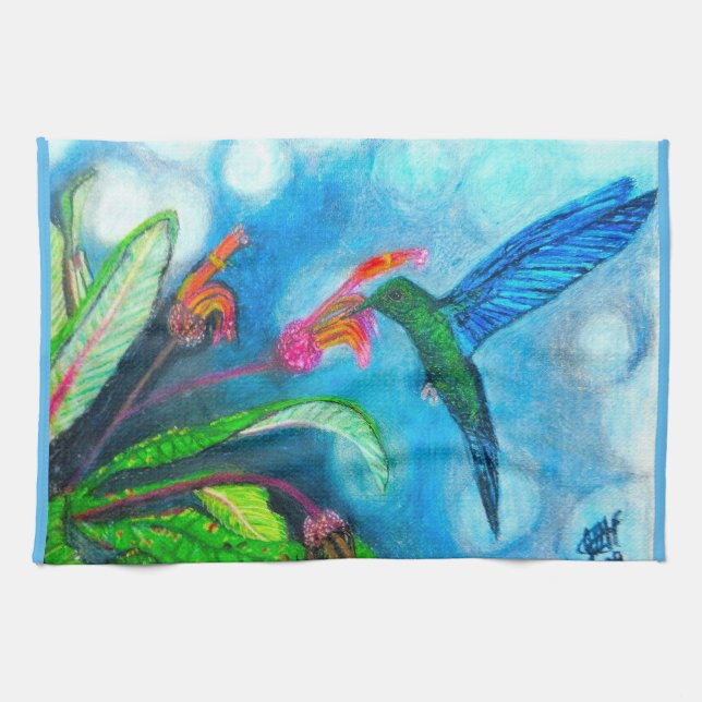 toalla de COLIBRÍ ZAFIRO AZUL (Horizontal)
