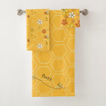 Toalla de colmena de miel y flores de abeja melífe