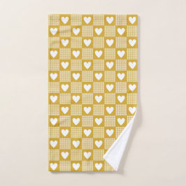 Toalla de cuadros con parche de corazón de gingham