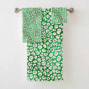 TOALLA DE CUARTO DE BAÑO BLANCO VERDE IMPRESIONANT