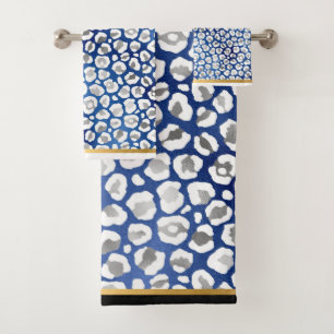 TOALLA DE CUARTO DE BAÑO DE ORO AZUL IMPRESIONANT