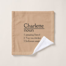 Toalla de definición de nombre personalizada