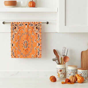 Toalla de diseño oriental naranja