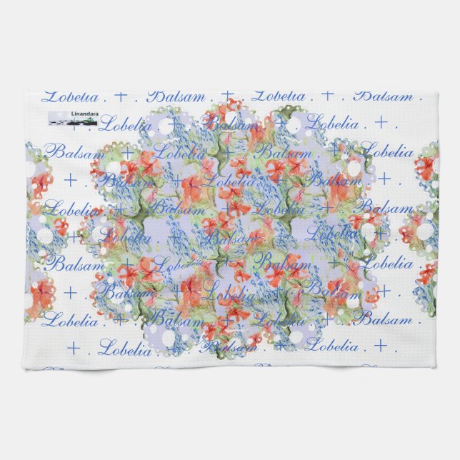 Toalla de encaje de Balsam y Lobelia (Horizontal)