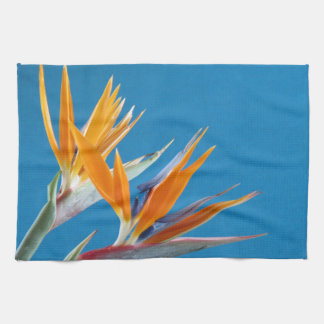 Toalla de flores azul y naranja