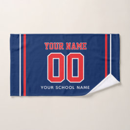 Toalla de fútbol con nombre y número de camiseta p