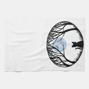 Toalla de gato Grasa Té de arte de gato negro Toal