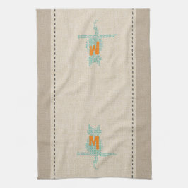Toalla de gato monogramada de tela suave