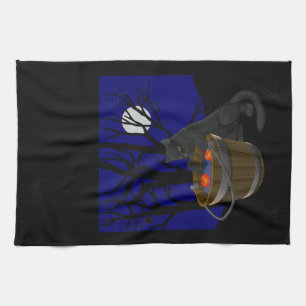 Toalla de gato negra espantó toallas de té para ga