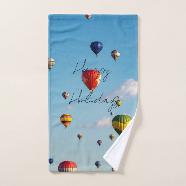Toalla de globos de Felices Fiestas (Toalla de mano)