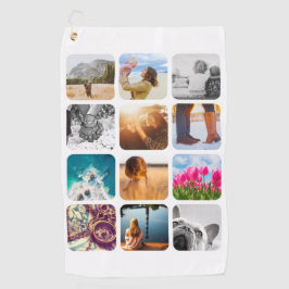 Toalla de golf 12 plantilla de fotografía redondea