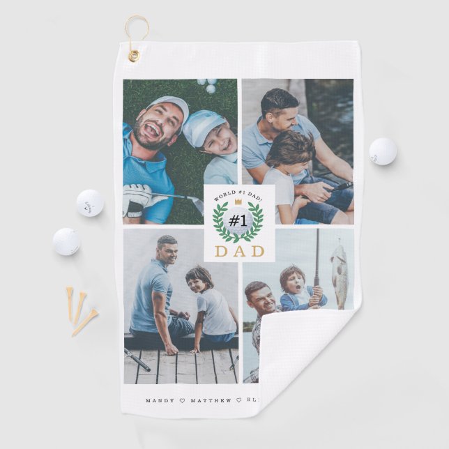 Toalla De Golf #1 Papá, Feliz Día del Padres, Collage de fotos de (In situ)