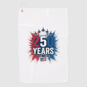 Toalla De Golf 250 Años Aniversario Jets Patrióticos Diseño Vecto