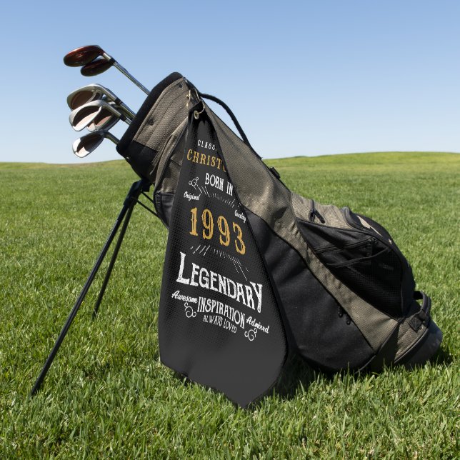 Toalla De Golf 30 cumpleaños 1993 Añadir nombre oro negro legenda (Verde)