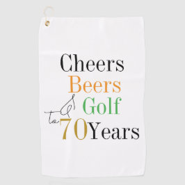 Toalla De Golf 70th Birthday Golf Cheers and Beers