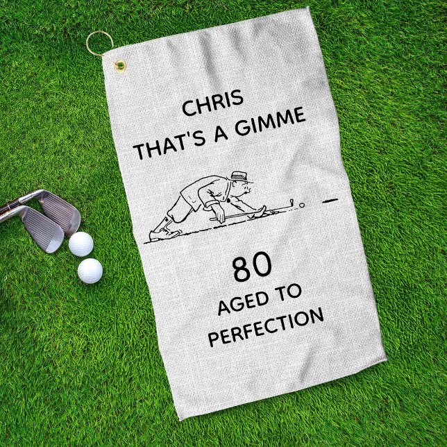Toalla De Golf 80.º Nacimiento Funny Golfer Nombre Personalizado (Subido por el creador)