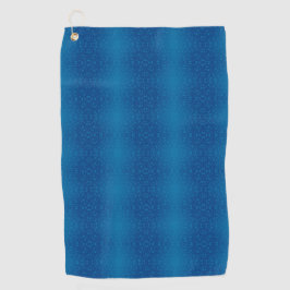 Toalla De Golf A blue towel with a subtle dotted pattern hangs 