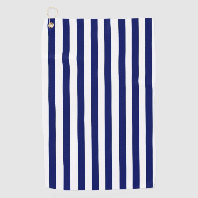 Toalla de golf a rayas navy (Anverso)