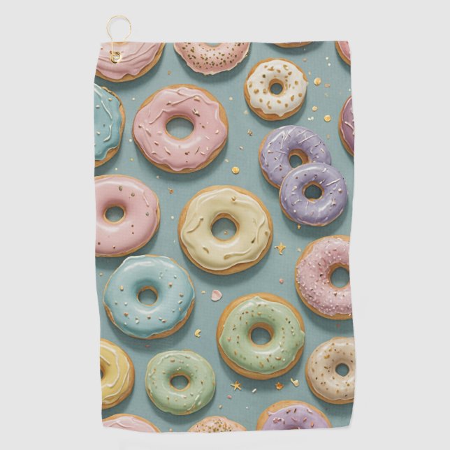 Toalla De Golf A Whimsical Pastel Donut Dream (Anverso)
