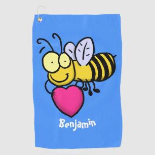 Toalla De Golf Abeja graciosa y linda con ilustracion personaliza