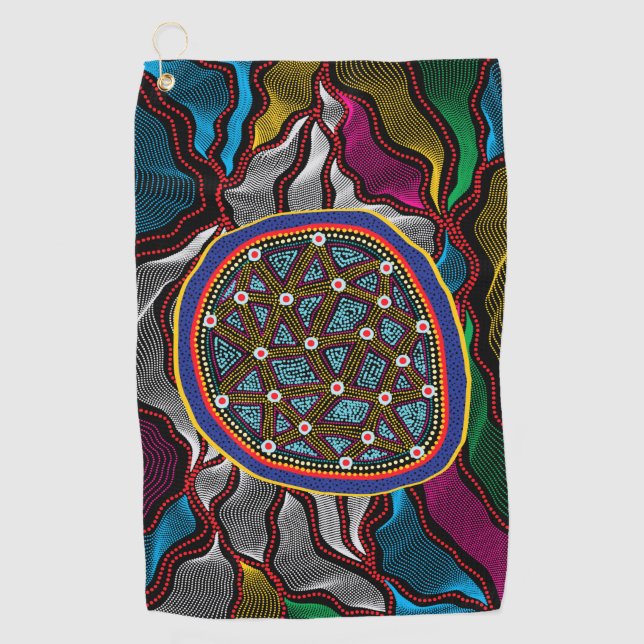 Toalla de golf Aboriginal Design-15 (Anverso)