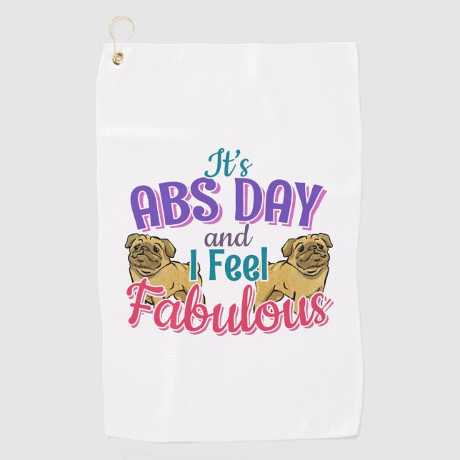 Toalla De Golf Abs Day Core Workout - Pug Dog Lover (Anverso)
