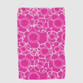 Toalla De Golf Abstract Floral Matrix (Hot Pink) Fine Art
