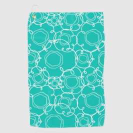 Toalla De Golf Abstract Floral Matrix (Teal) Fine Art