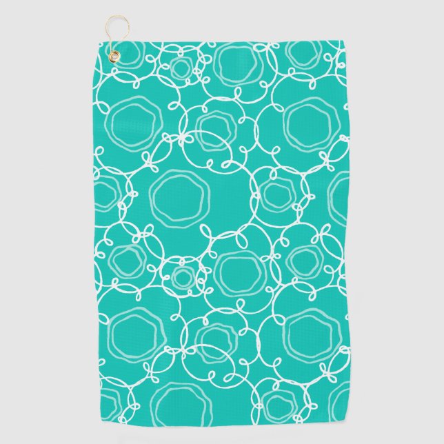 Toalla De Golf Abstract Floral Matrix (Teal) Fine Art (Anverso)
