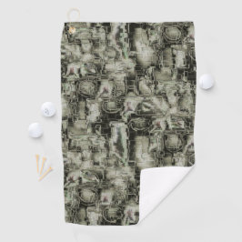 Toalla De Golf Abstract image carved mosaic in shades of grey thr