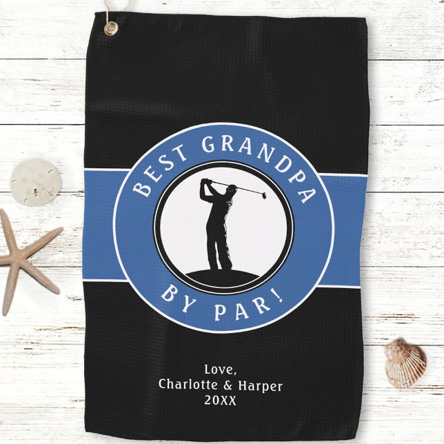 Toalla De Golf Abuelo el Mejor Por Par Elegante Golfista Personal (Best Grandpa By Par Elegant Golfer Custom Sports Golf Towel)