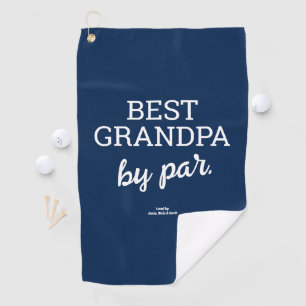 Toalla De Golf Abuelo moderno personalizado mejor por Par Blue
