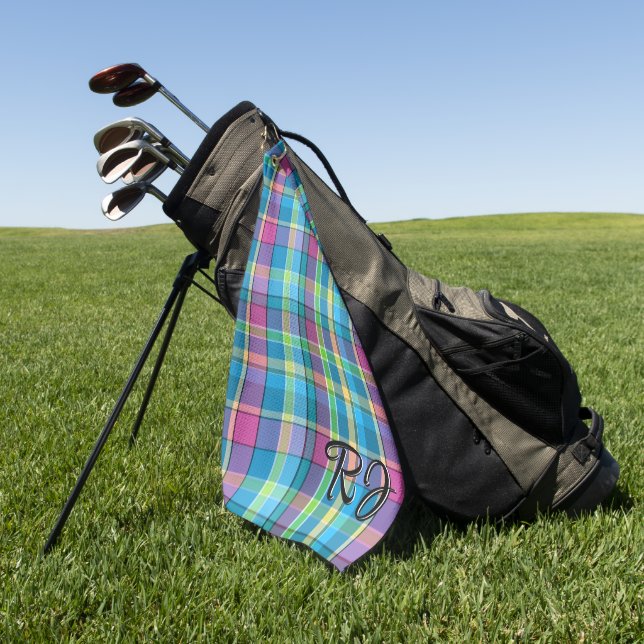 Toalla De Golf Accesorio de golf Handsome Plaid personalizado (Verde)