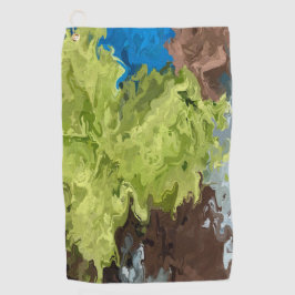 Toalla De Golf Aceites verdes, azules y marrones