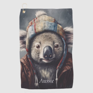 Toalla De Golf Adorable koala con sombrero lindo personalizable 