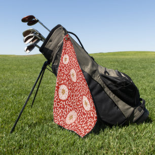 Toalla De Golf Adorno chino rojo blanco floral de Owen Jones