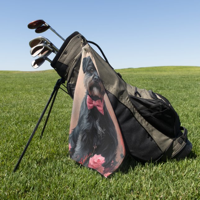 Toalla De Golf Affenpinscher con Rosas - Día de San Valentín (Verde)