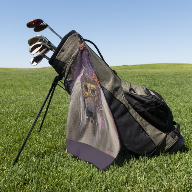 TOALLA DE GOLF AFGHAN HOUND (Verde)