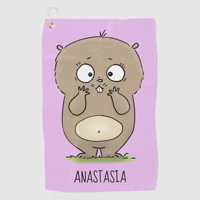 Toalla De Golf Afortunadamente adorable personalizado de hámster  (Anverso)