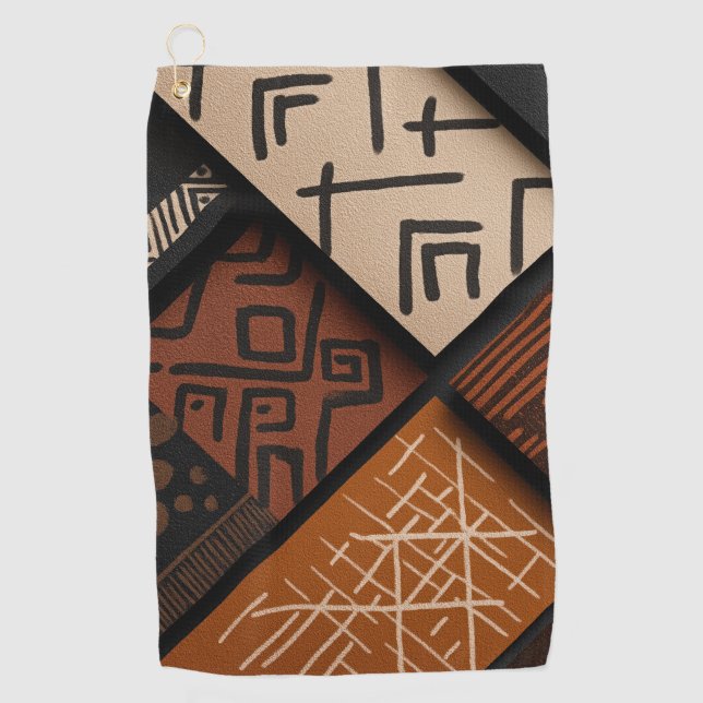Toalla De Golf African culture designs on diagonal shapes (Anverso)