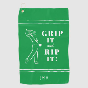Toalla De Golf Agarre de golf divertido verde humorístico hombre