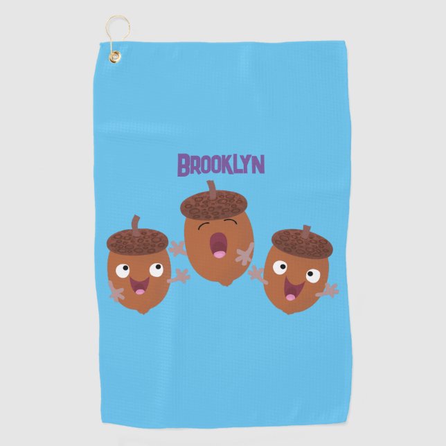 Toalla De Golf Agradables bellotas cantando personalizado para lo (Anverso)