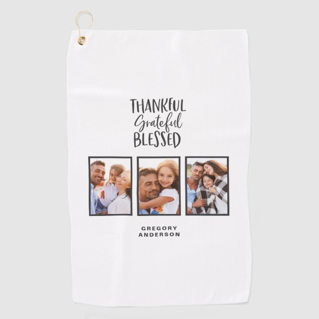 Toalla De Golf Agradecimiento agradecido bendecimiento foto acció (Anverso)